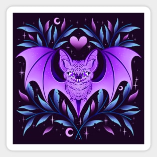 Batty for you purple vampire bat Magnet